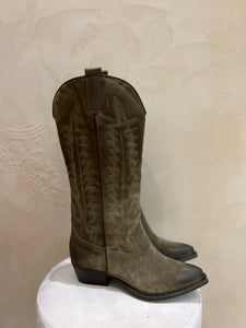 Stivale Texano Camoscio Taupe