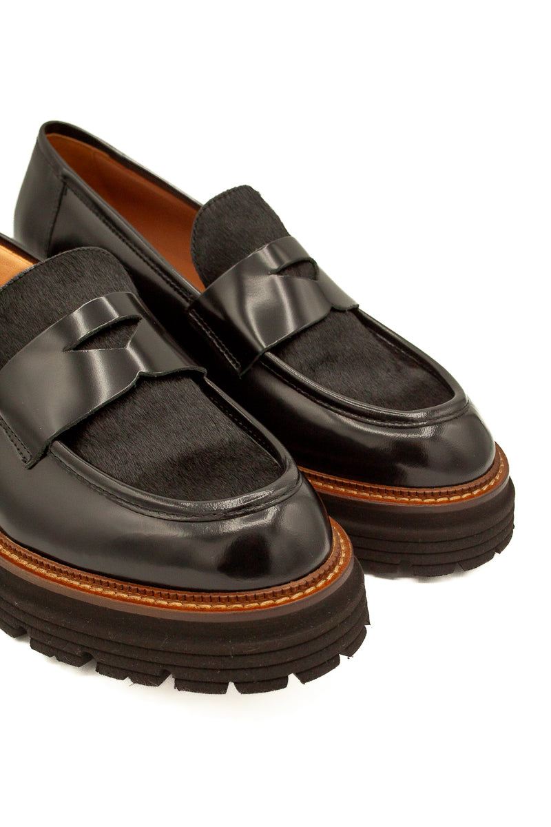 Mocassino cavallino nero