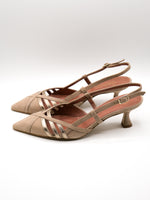 Carica l&#39;immagine nel visualizzatore di Gallery, Slingback taupe e oro
