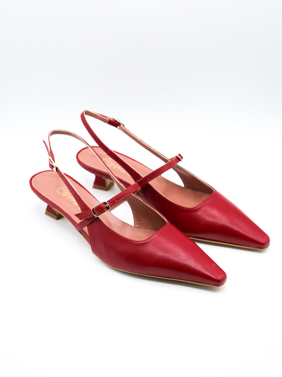 Slingback cinturini rossa