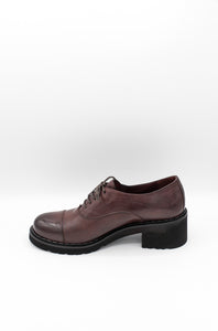 Scarpa Stringata Con Tacco Bordeaux - D400