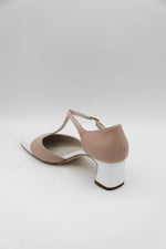 Carica l&#39;immagine nel visualizzatore di Gallery, Scarpa bicolore rosa e bianco con tacco

