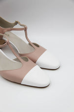 Carica l&#39;immagine nel visualizzatore di Gallery, Scarpa bicolore rosa e bianco con tacco
